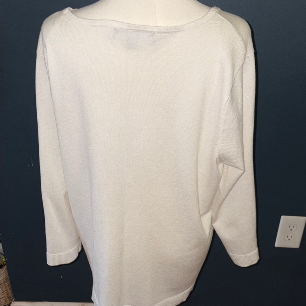 United States Sweaters White knit with bows, feminine, flattering, fairy, light! - Picture 5 of 6
